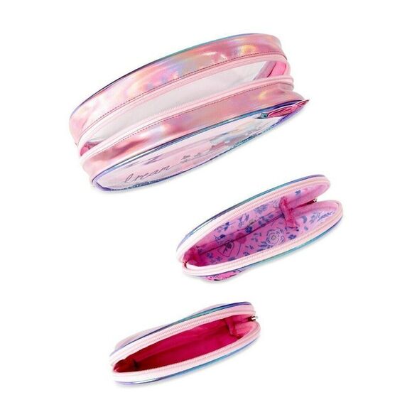 🆕NWT Disney Princess Girls' Pink Clear Pouch 3-Piece Set - Picture 4 of 4